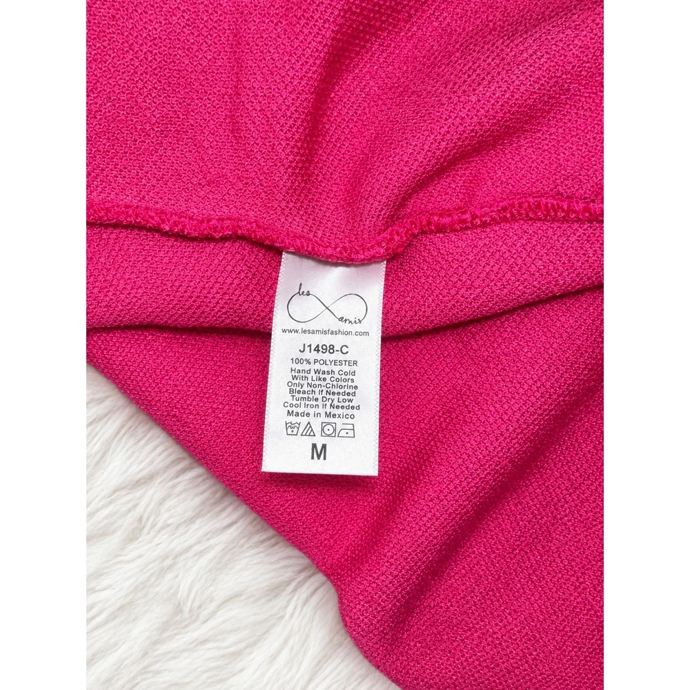 Les Amis Hot Pink Boucle Shacket Oversized Button Up Jacket Fuchsia M - Picture 5 of 6